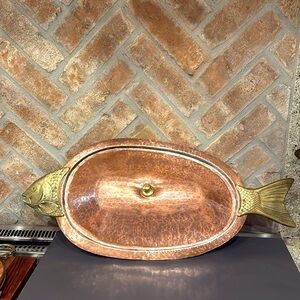 Vintage copper Large Fish Dish